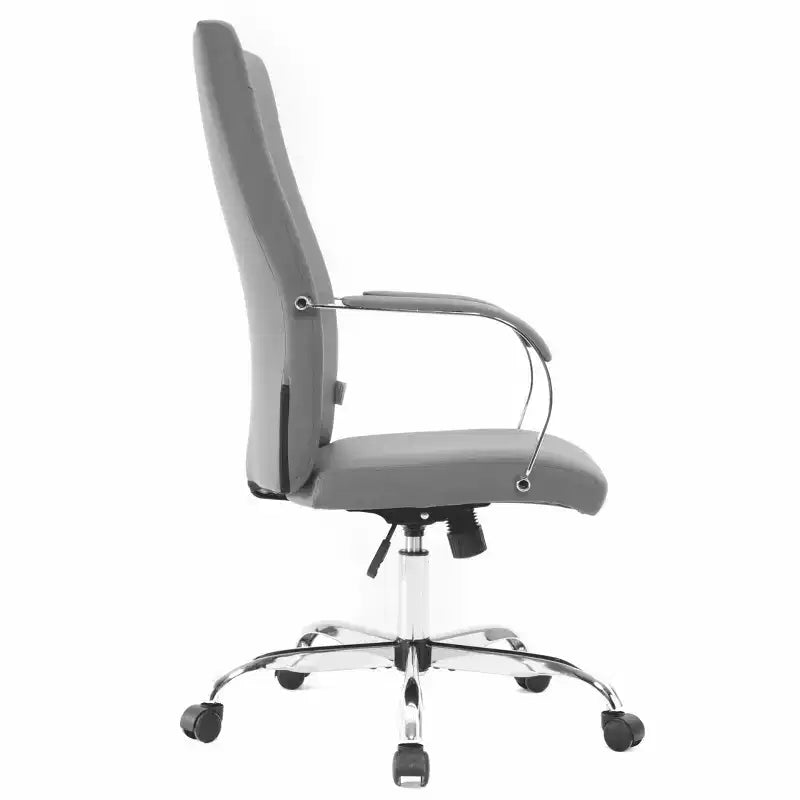 HomeStock 33 in.H Adjustable Height Gray Cushion Seat Material with Casters/Wheels Office Chairs
