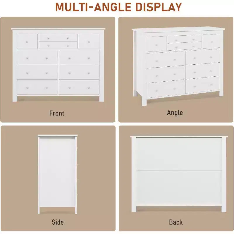 10 Drawers Dresser for Bedroom,Modern Wooden Chest of Drawers with Natural Texture