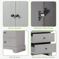 Tall Freestanding Storage Cabinet, with 4 Drawers & 2 Doors, Bathroom Storage Cabinet with Adjustable Shelf for Bathroom, Living Room