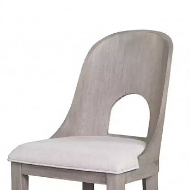 Royal Hampton Counter Height Chair Set of 2, Curved Cut Out Back, White Wash