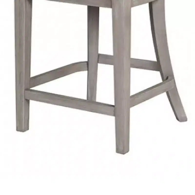Royal Hampton Counter Height Chair Set of 2, Curved Cut Out Back, White Wash