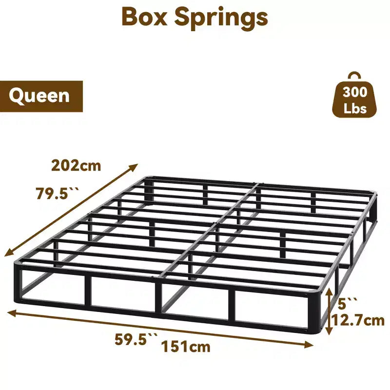 Dyonery Queen Size Box spring, reinforced metal frame structure, equipped with elastic bed hat style coat