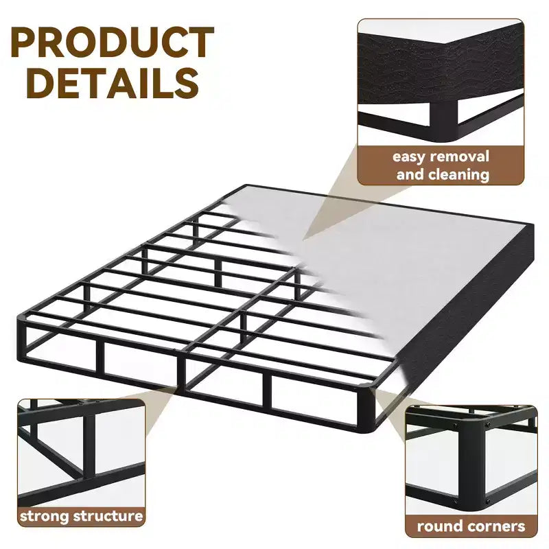 Dyonery Queen Size Box spring, reinforced metal frame structure, equipped with elastic bed hat style coat