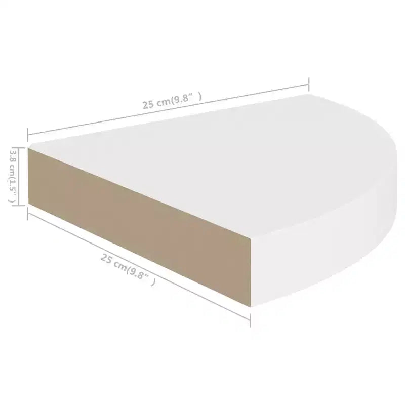 Corner Shelf Set of 2 White Honeycomb MDF, metal Standard