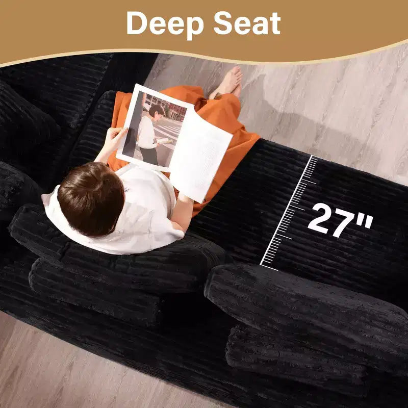 HOMLUX U-Shape Modular Sectional Sofa Couch, 27 Deep Seat Modern Minimalist Couches for Living Room, Style 4