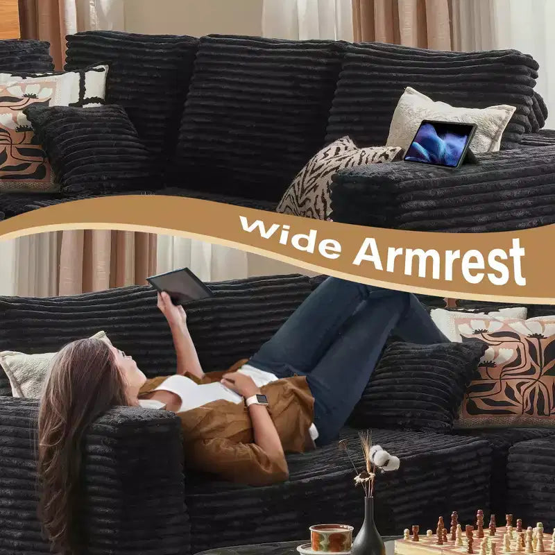 HOMLUX U-Shape Modular Sectional Sofa Couch, 27 Deep Seat Modern Minimalist Couches for Living Room, Style 4