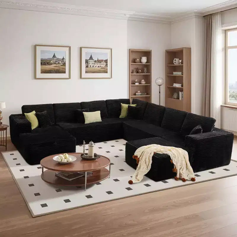 HOMLUX U-Shape Modular Sectional Sofa Couch, 27 Deep Seat Modern Minimalist Couches for Living Room, Style 4