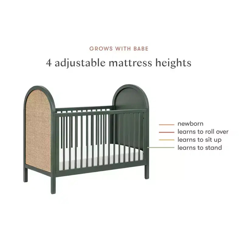 Babyletto Bondi Cane 3-in-1 Convertible Crib with Toddler Bed Conversion Kit