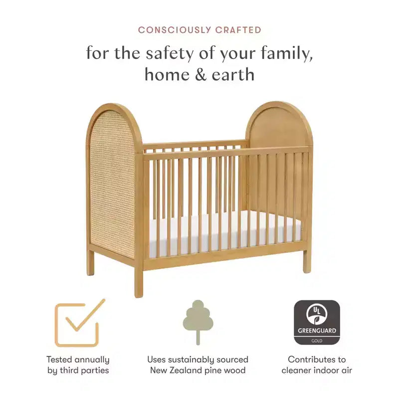 Babyletto Bondi Cane 3-in-1 Convertible Crib with Toddler Bed Conversion Kit
