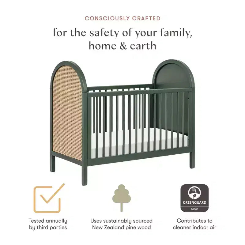 Babyletto Bondi Cane 3-in-1 Convertible Crib with Toddler Bed Conversion Kit