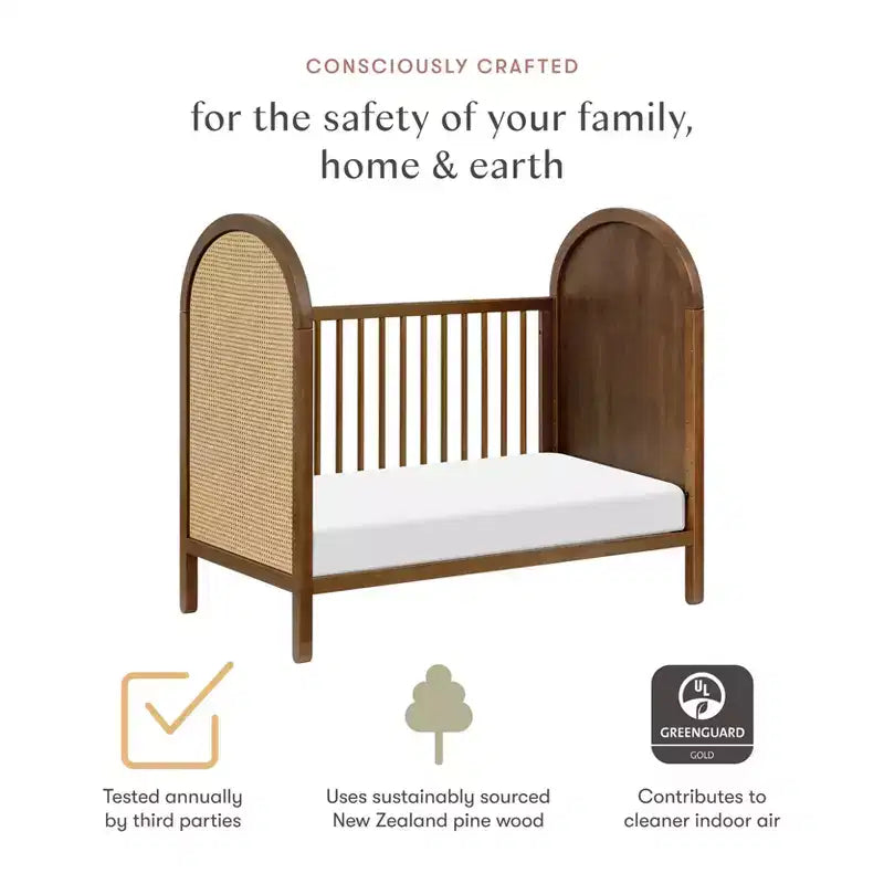 Babyletto Bondi Cane 3-in-1 Convertible Crib with Toddler Bed Conversion Kit