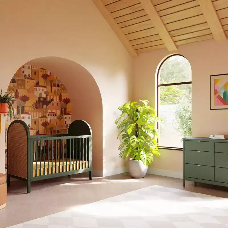 Babyletto Bondi Cane 3-in-1 Convertible Crib with Toddler Bed Conversion Kit