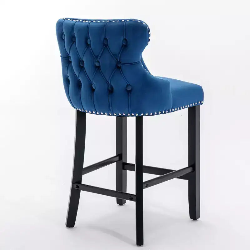 Okak Modern Velvet Bar Stools Counter Height Set of 2, Wing-Back Counter Stools, Upholstered Dining Chairs for Kitchen, Cafe