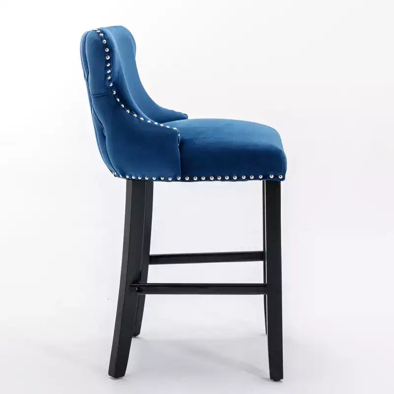 Okak Modern Velvet Bar Stools Counter Height Set of 2, Wing-Back Counter Stools, Upholstered Dining Chairs for Kitchen, Cafe