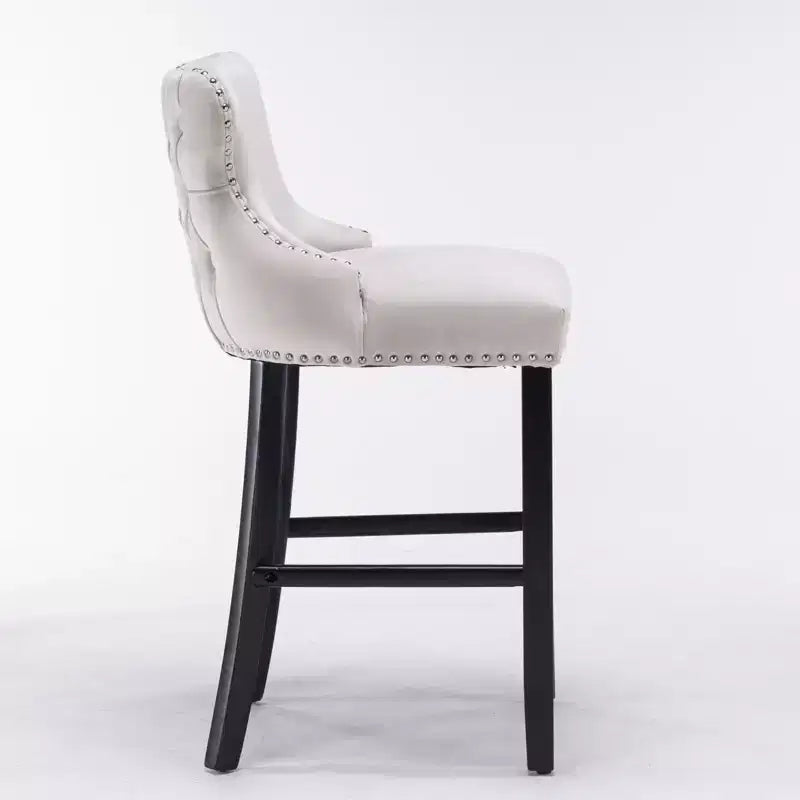Okak Modern Velvet Bar Stools Counter Height Set of 2, Wing-Back Counter Stools, Upholstered Dining Chairs for Kitchen, Cafe