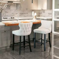 Okak Modern Velvet Bar Stools Counter Height Set of 2, Wing-Back Counter Stools, Upholstered Dining Chairs for Kitchen, Cafe