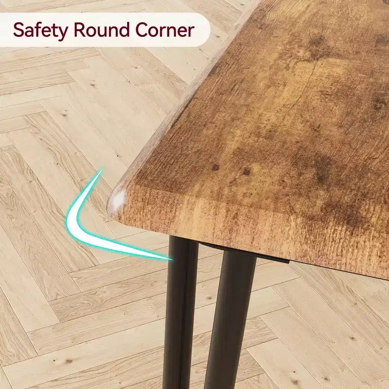 3 Piece Dining Table Set, Kitchen Dining Room Table Set for , Square Table, Metal Frame, MDF Board, Upholstered Chairs, Easy Assembly