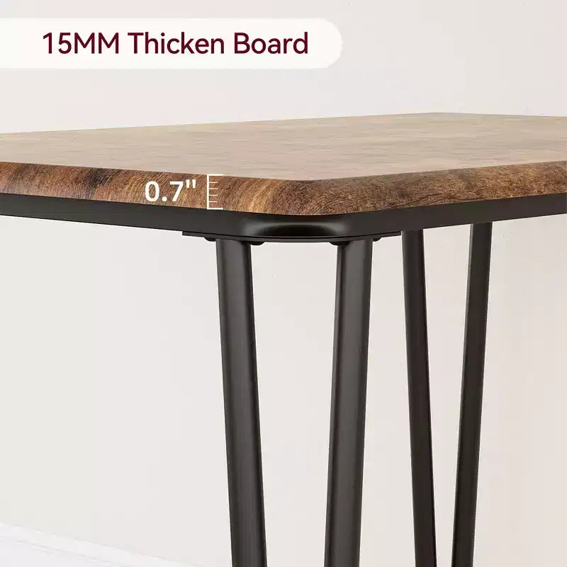 3 Piece Dining Table Set, Kitchen Dining Room Table Set for , Square Table, Metal Frame, MDF Board, Upholstered Chairs, Easy Assembly