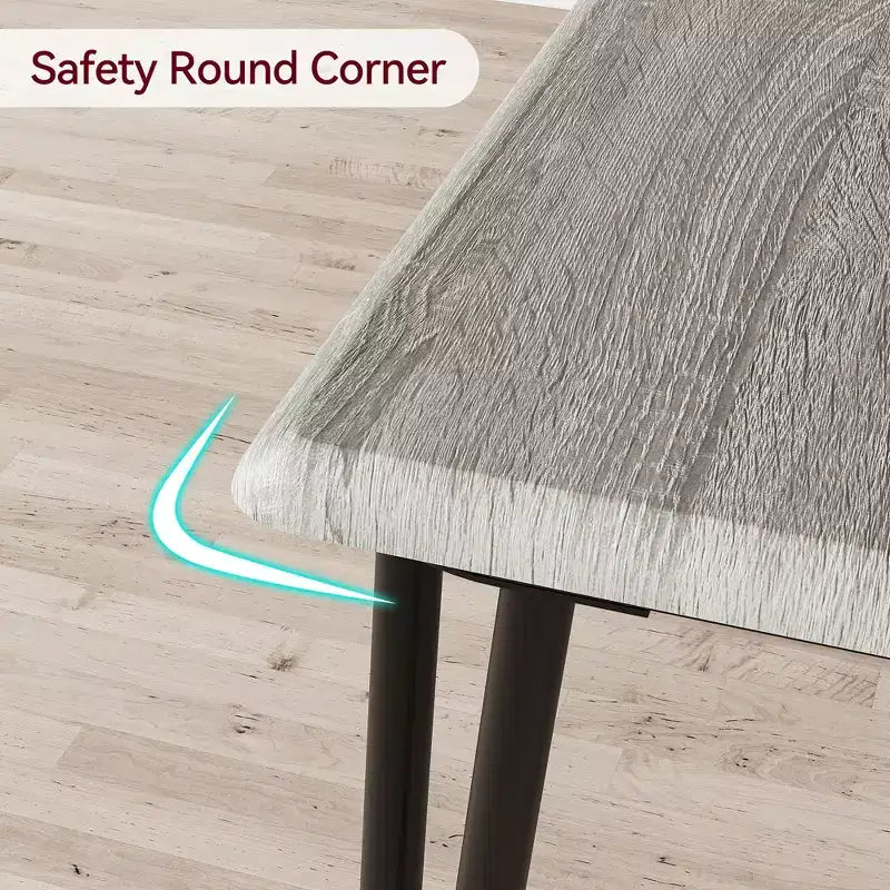 3 Piece Dining Table Set, Kitchen Dining Room Table Set for , Square Table, Metal Frame, MDF Board, Upholstered Chairs, Easy Assembly