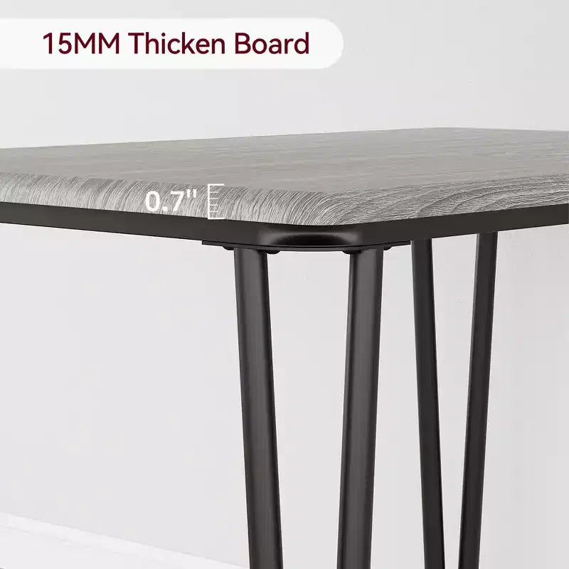 3 Piece Dining Table Set, Kitchen Dining Room Table Set for , Square Table, Metal Frame, MDF Board, Upholstered Chairs, Easy Assembly
