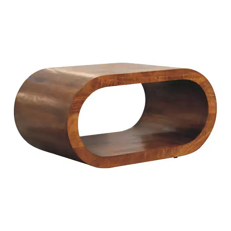 . Wood Amaya Coffee Table - Chestnut Finish As Shown