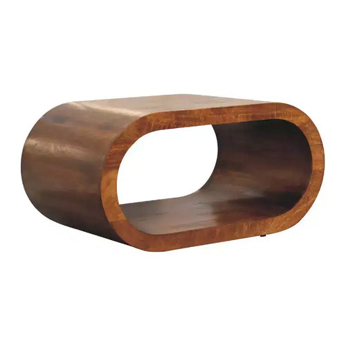 . Wood Amaya Coffee Table - Chestnut Finish As Shown