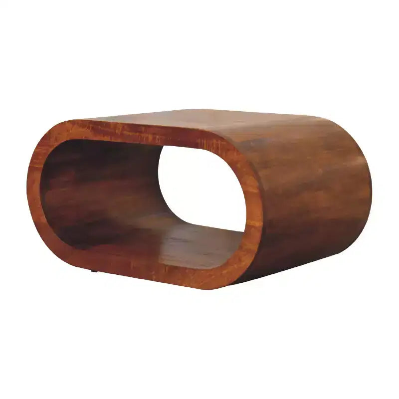. Wood Amaya Coffee Table - Chestnut Finish As Shown