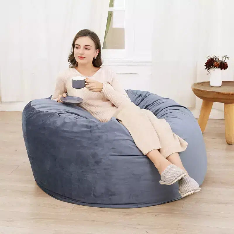 4 Ft Large Bean Bag Chairs for Adults/Teens with Shredded Foam Filling, Comfy Bean Bag Sofa with Filler Included, Soft Velvet Fabric Beanbags,4 Foot