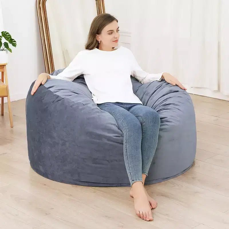 4 Ft Large Bean Bag Chairs for Adults/Teens with Shredded Foam Filling, Comfy Bean Bag Sofa with Filler Included, Soft Velvet Fabric Beanbags,4 Foot