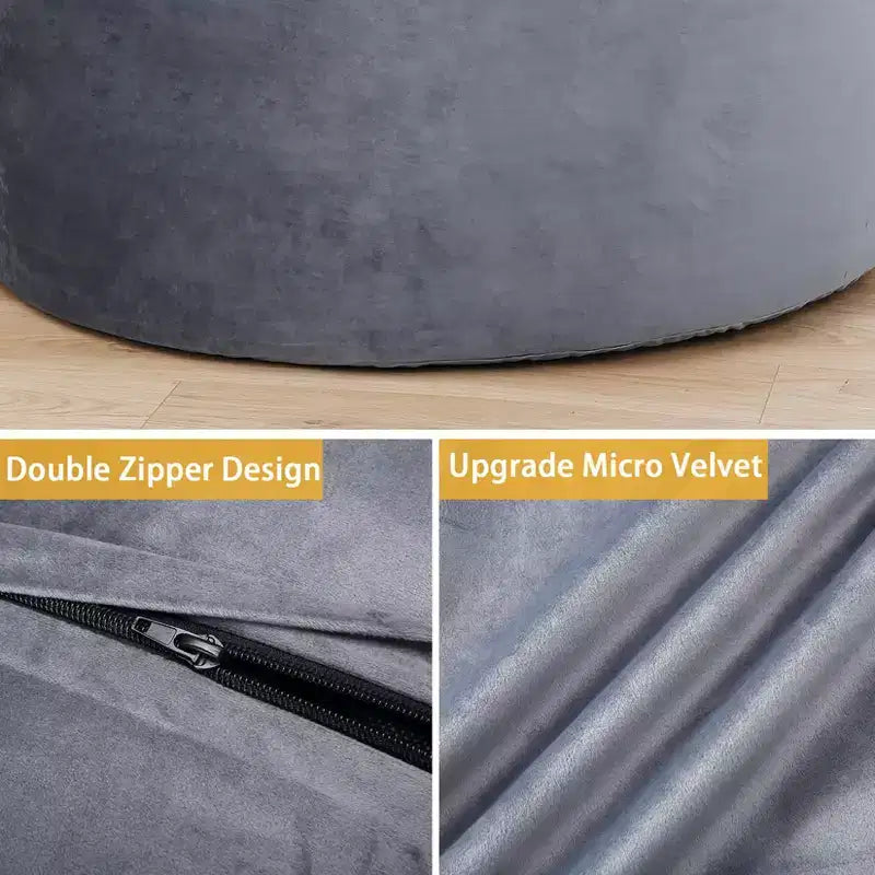 4 Ft Large Bean Bag Chairs for Adults/Teens with Shredded Foam Filling, Comfy Bean Bag Sofa with Filler Included, Soft Velvet Fabric Beanbags,4 Foot