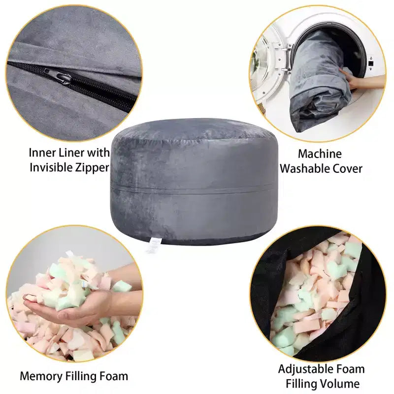 4 Ft Large Bean Bag Chairs for Adults/Teens with Shredded Foam Filling, Comfy Bean Bag Sofa with Filler Included, Soft Velvet Fabric Beanbags,4 Foot