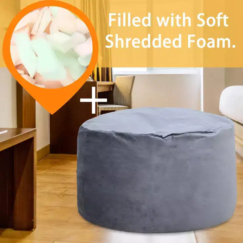 4 Ft Large Bean Bag Chairs for Adults/Teens with Shredded Foam Filling, Comfy Bean Bag Sofa with Filler Included, Soft Velvet Fabric Beanbags,4 Foot