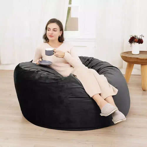 4 Ft Large Bean Bag Chairs for Adults/Teens with Shredded Foam Filling, Comfy Bean Bag Sofa with Filler Included, Soft Velvet Fabric Beanbags, 4 Foot