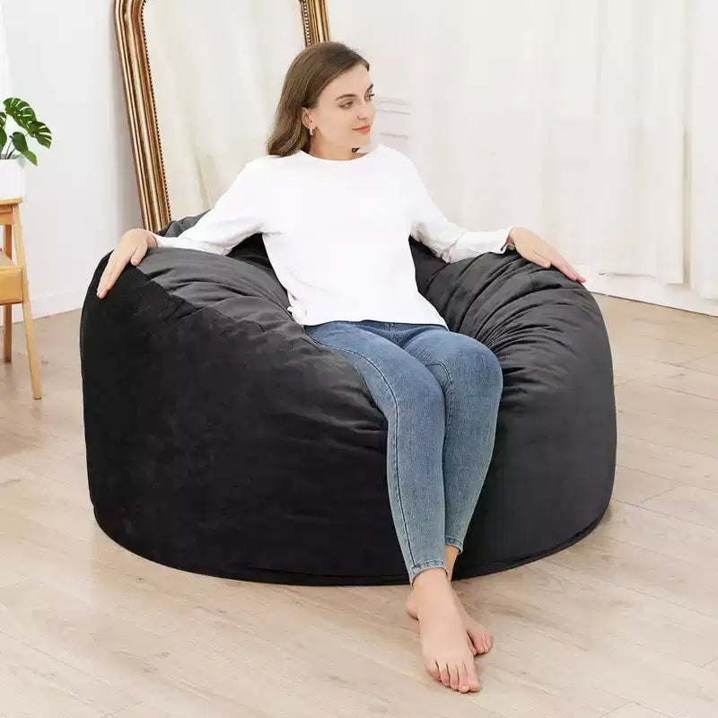 4 Ft Large Bean Bag Chairs for Adults/Teens with Shredded Foam Filling, Comfy Bean Bag Sofa with Filler Included, Soft Velvet Fabric Beanbags,4 Foot