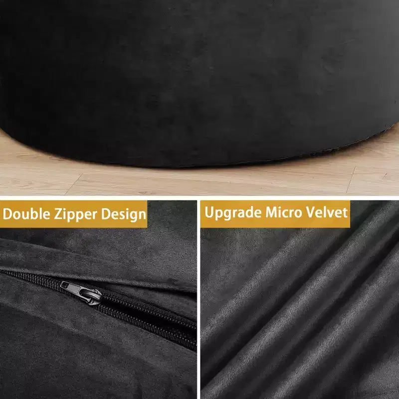 4 Ft Large Bean Bag Chairs for Adults/Teens with Shredded Foam Filling, Comfy Bean Bag Sofa with Filler Included, Soft Velvet Fabric Beanbags,4 Foot