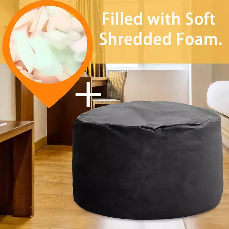 4 Ft Large Bean Bag Chairs for Adults/Teens with Shredded Foam Filling, Comfy Bean Bag Sofa with Filler Included, Soft Velvet Fabric Beanbags,4 Foot