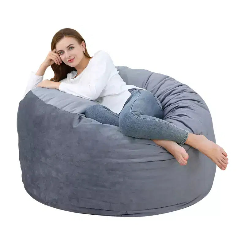 4 Ft Large Bean Bag Chairs for Adults/Teens with Shredded Foam Filling, Comfy Bean Bag Sofa with Filler Included, Soft Velvet Fabric Beanbags,4 Foot