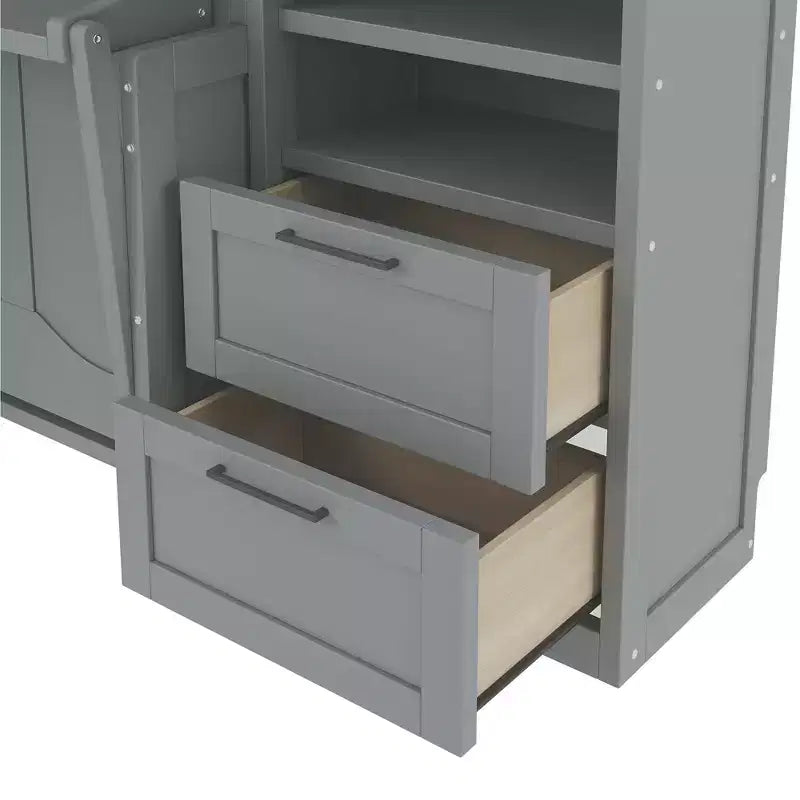 Full Murphy Bed Wall Bed with Closet, Full Size Cabinet Bed Folding Wall Bed with Storage Drawers and Shelves for Guest Room Office