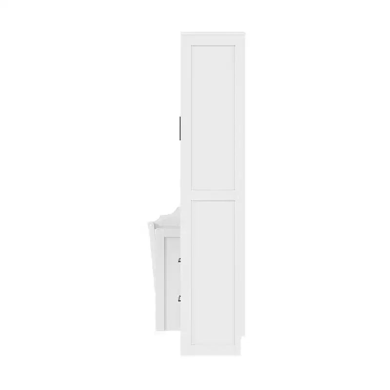 Full Murphy Bed Wall Bed with Closet, Full Size Cabinet Bed Folding Wall Bed with Storage Drawers and Shelves for Guest Room Office
