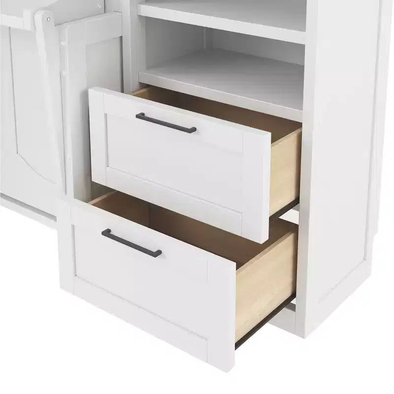 Full Murphy Bed Wall Bed with Closet, Full Size Cabinet Bed Folding Wall Bed with Storage Drawers and Shelves for Guest Room Office