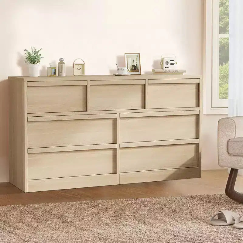 Chest of Drawers, Durable Wood Sideboard with Drawers & Spacious Countertop, Scandinavian Style Bedroom Furniture, for Living Room, Hallway