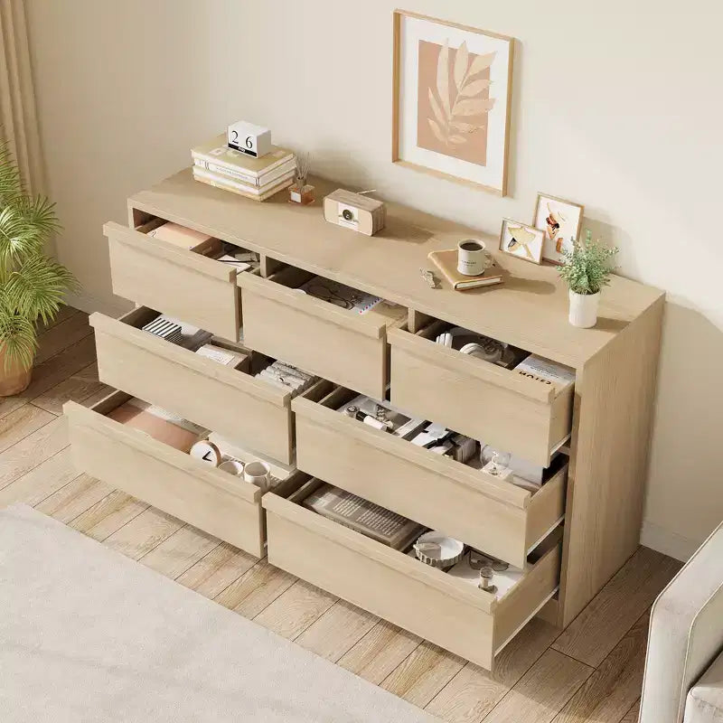 Chest of Drawers, Durable Wood Sideboard with Drawers & Spacious Countertop, Scandinavian Style Bedroom Furniture, for Living Room, Hallway