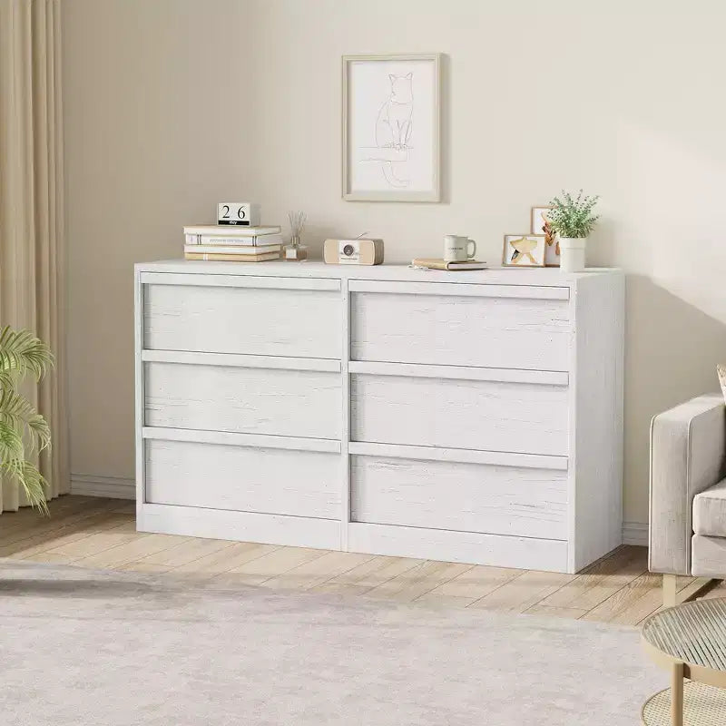 Chest of Drawers, Durable Wood Sideboard with Drawers & Spacious Countertop, Scandinavian Style Bedroom Furniture, for Living Room, Hallway