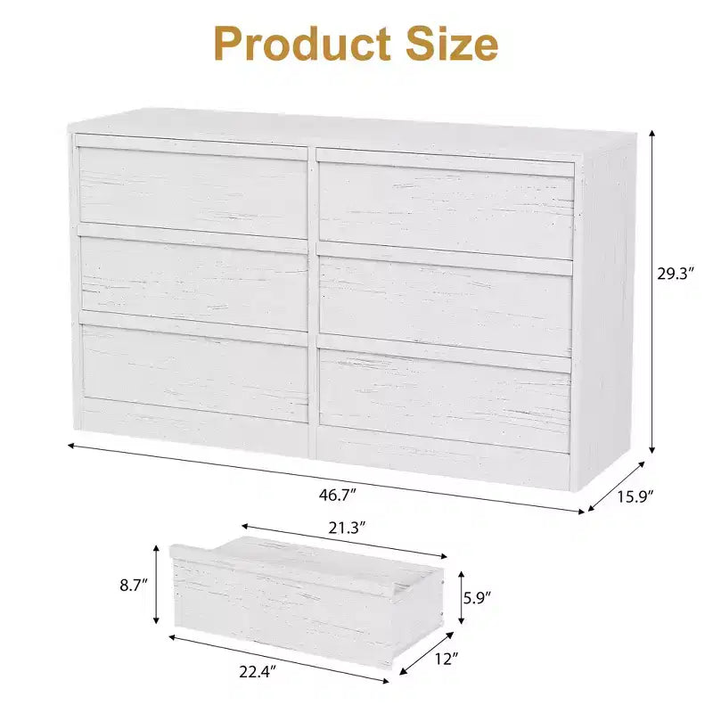 Chest of Drawers, Durable Wood Sideboard with Drawers & Spacious Countertop, Scandinavian Style Bedroom Furniture, for Living Room, Hallway