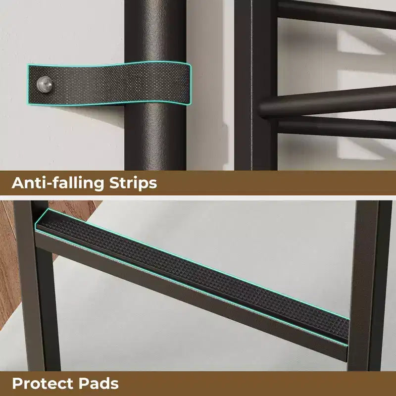 Greenstell Metal Bunk Bed, Bed Frame with Storage Drawers & Charging Station and LED Light ,with Safety Guardrail & Ladders Black
