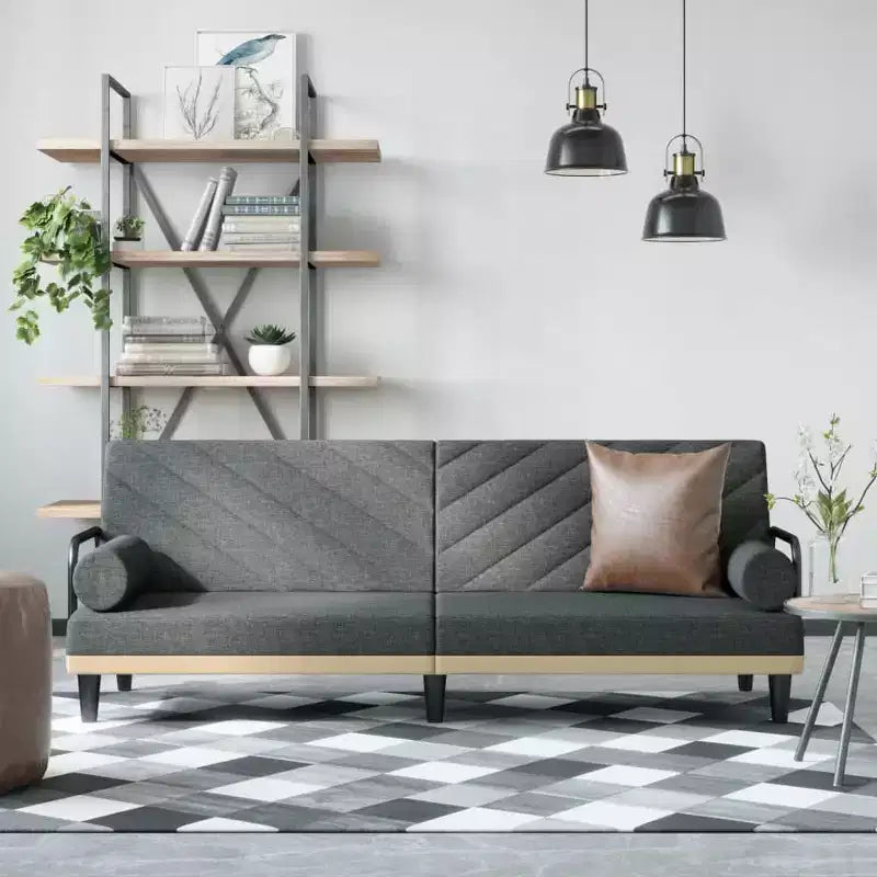 vidaXL Sleeper Sofa with Armrests Sofa Couch Recliner Chair Loveseat Fabric