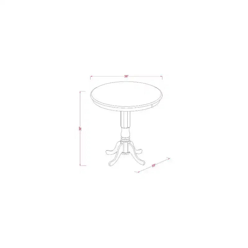 Counter Height Table Set - 5 Piece Pub Table & Stools - Round Kitchen Dining Set - Buttermilk & Cherry Finish