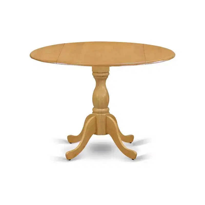 3-Piece Natural Oak Finish Solid Wood Top - Dining Room Set with High Back - Seats 4