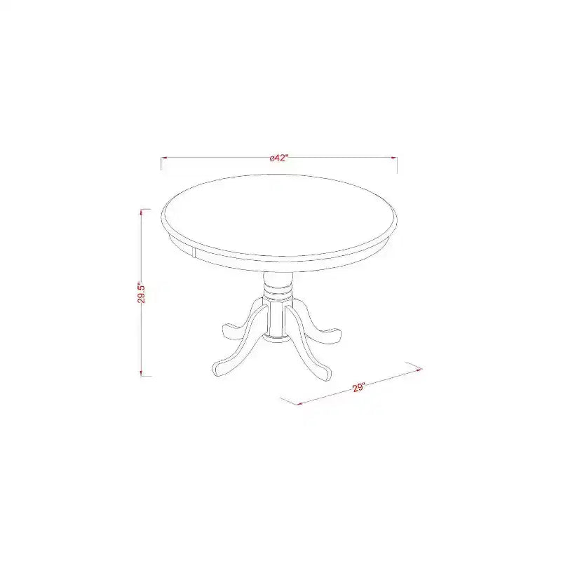 Round Kitchen Table Set with 4 Chairs - Modern Dinette Table & Wood Dining Set