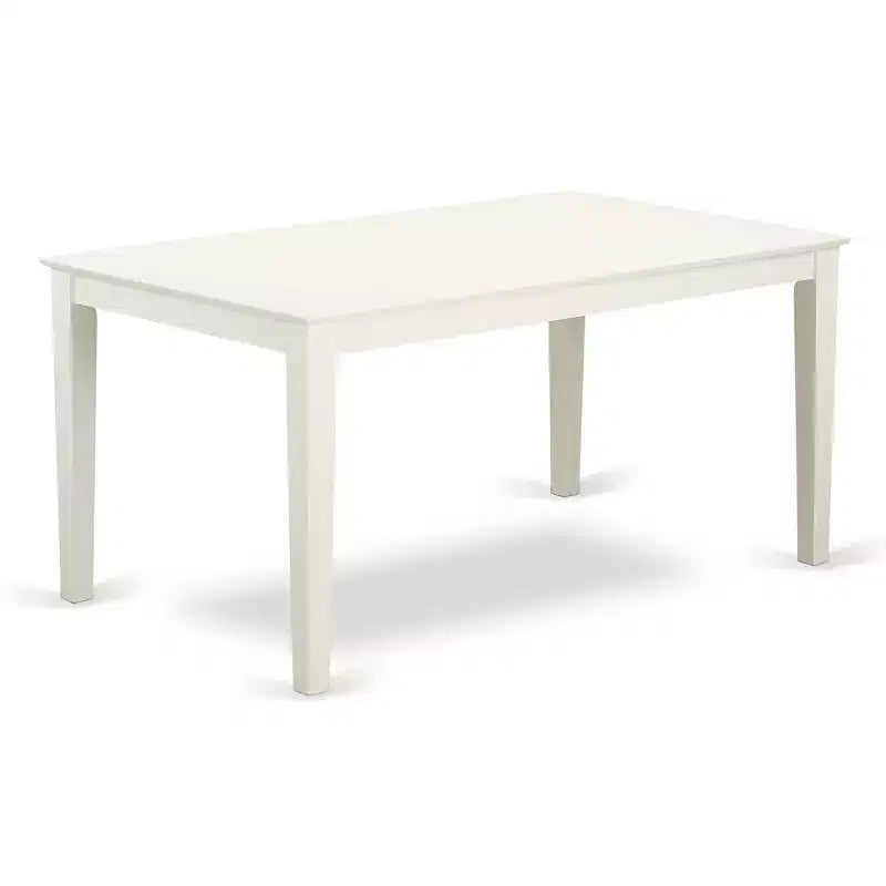 5-Piece Linen White Finish Solid Wood Top - Dining Room Set - Seats-4
